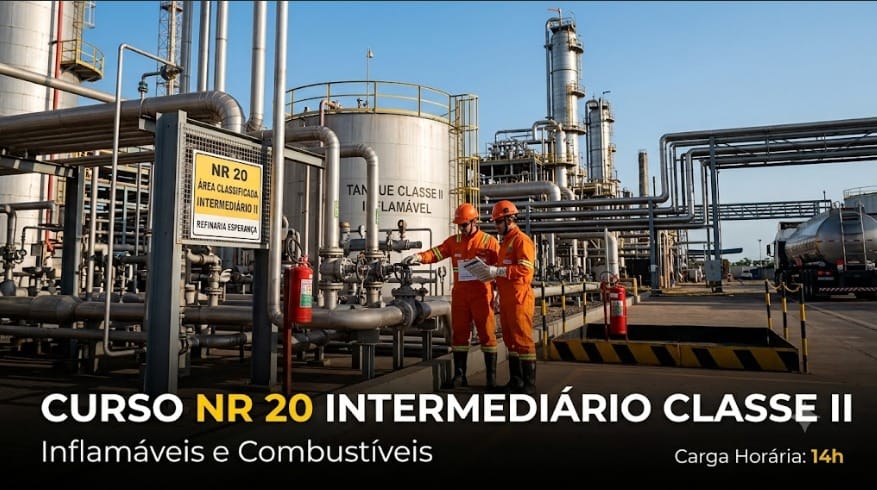 Curso NR 20 Segurança e Saúde no Trabalho com Inflamáveis e Combustíveis Intermediário II 14h