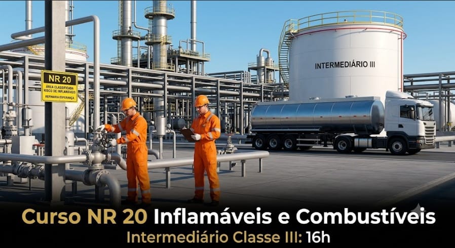 Curso NR 20 Segurança e Saúde no Trabalho com Inflamáveis e Combustíveis Intermediário III 16h