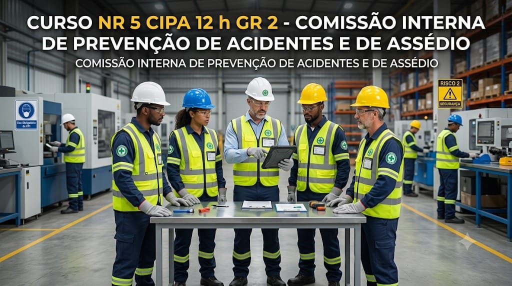 Curso NR 5 CIPA 12 h GR 2 Híbrido Semipresencial – COMISSÃO INTERNA DE PREVENÇÃO DE ACIDENTES E DE ASSÉDIO
