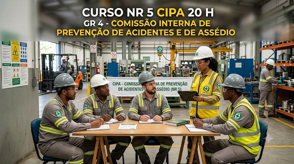 Curso NR 5 CIPA 20 h GR 4 Híbrido Semipresencial – COMISSÃO INTERNA DE PREVENÇÃO DE ACIDENTES E DE ASSÉDIO