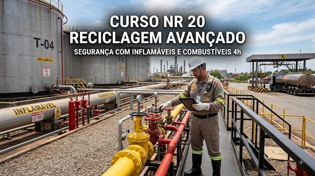 Curso NR 20 Avançado Reciclagem 4h Segurança e Saúde no Trabalho com Inflamáveis e Combustíveis