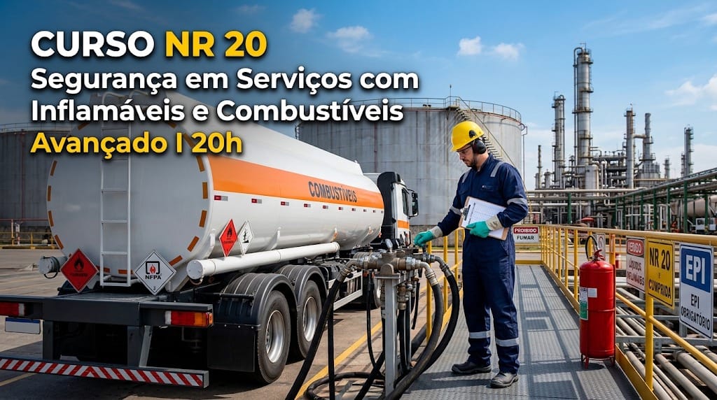 Curso NR 20 Avançado I 20h Híbrido Semipresencial Segurança e Saúde no Trabalho com Inflamáveis e Combustíveis