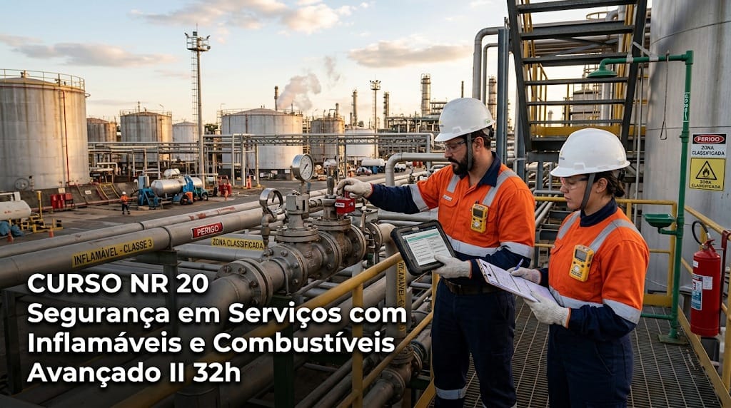 Curso NR 20 Avançado II 32h Híbrido Semipresencial Segurança e Saúde no Trabalho com Inflamáveis e Combustíveis
